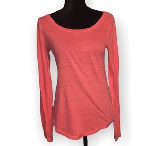 Aerie scoop neck long sleeve pink top